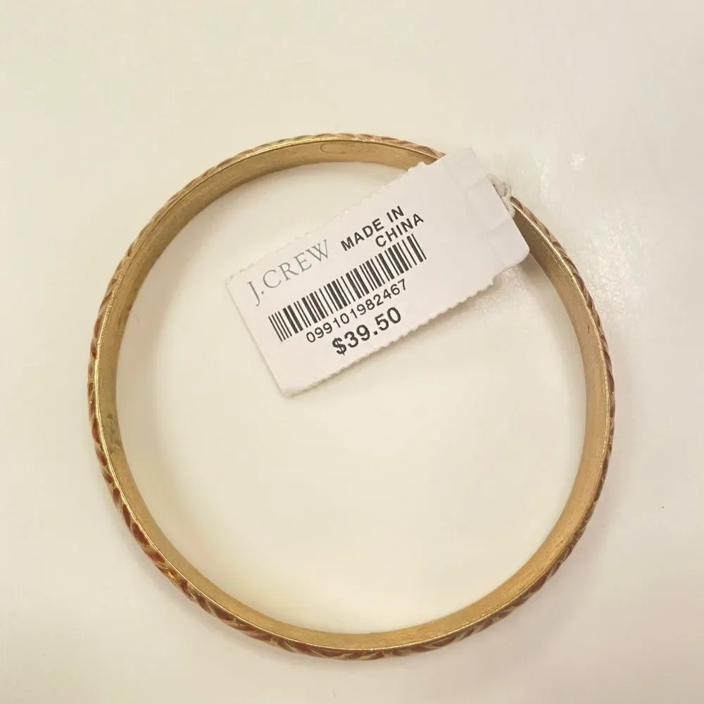 J. Crew Orange and Gold Bangle Bracelet